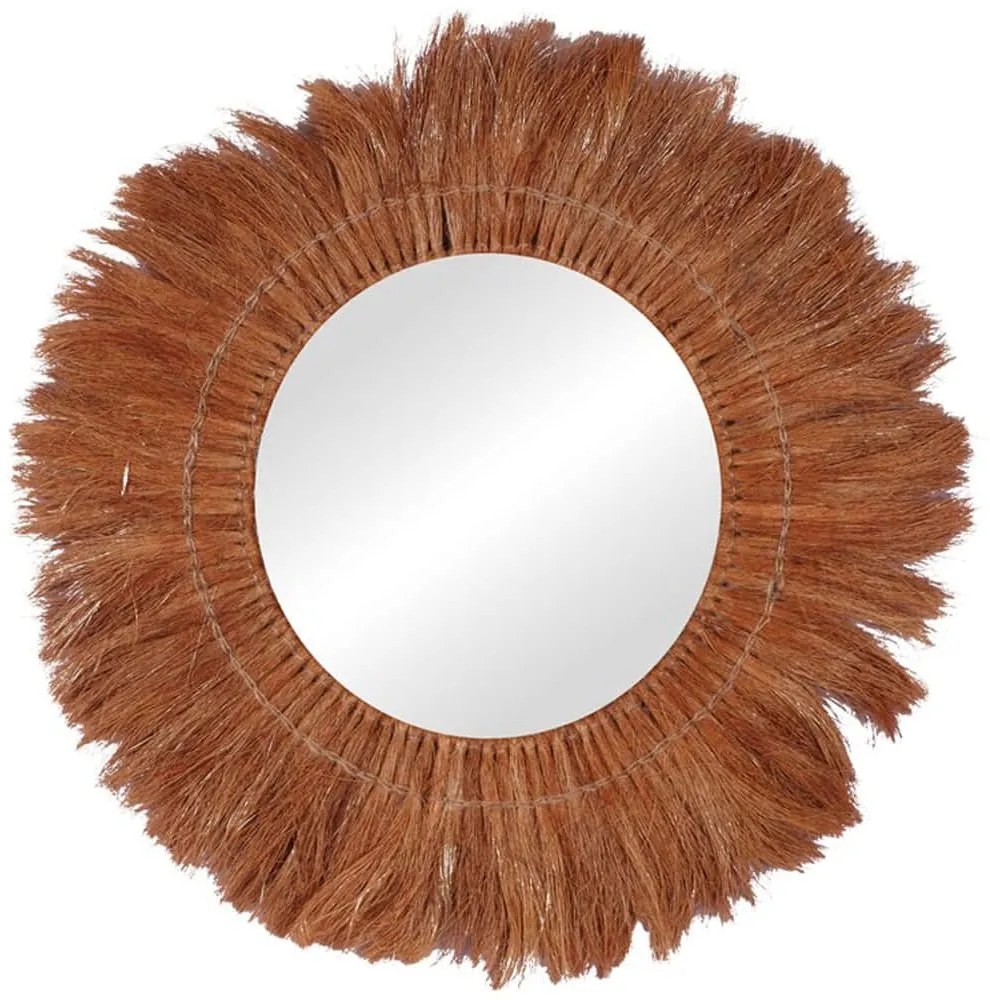 Καθρέπτης Τοίχου Seire 337-000013 Φ50cm Natural Inart Ψάθα