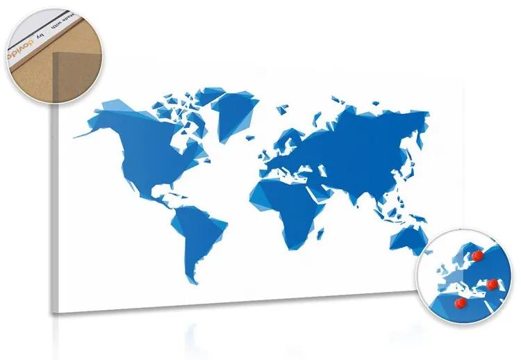 Εικόνα στον αφηρημένο παγκόσμιο χάρτη φελλού σε μπλε - 120x80  transparent