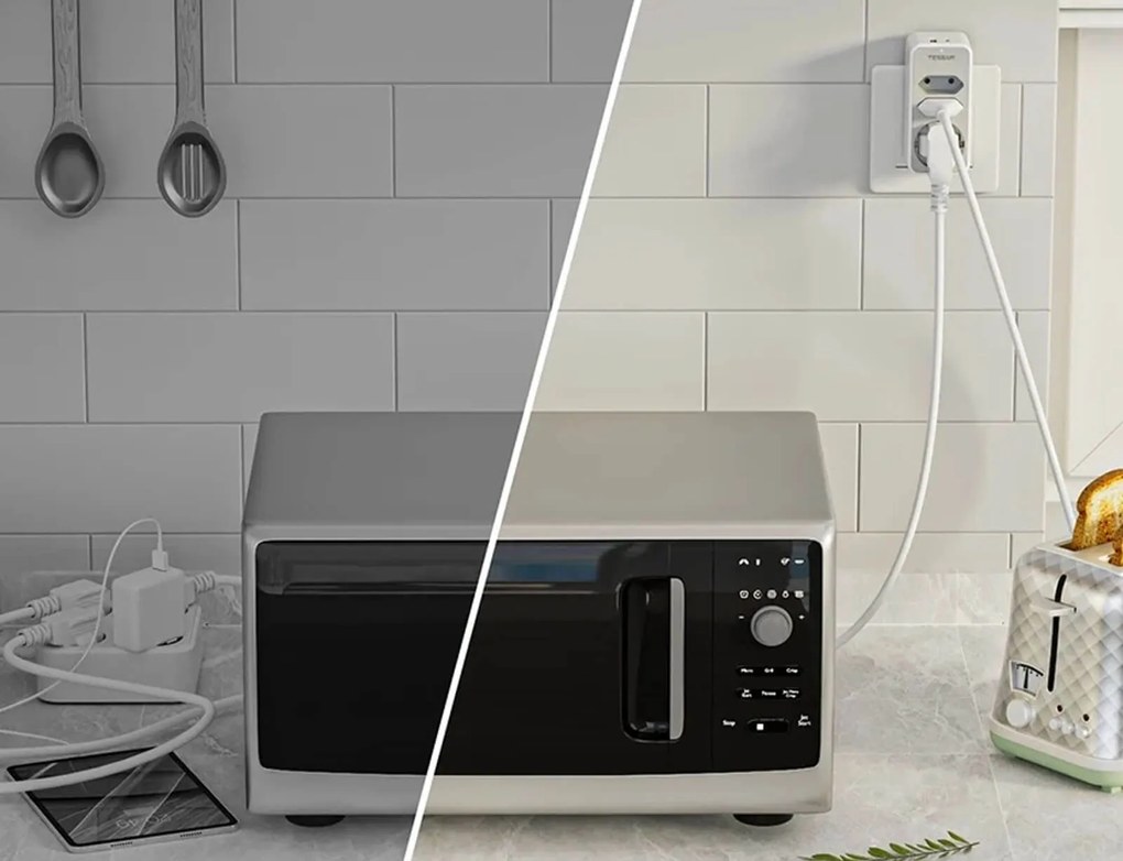 Επιτοίχιο Πολύπριζο Tessan TS-330-C - 1x Schuko, 2x USB, 2x ΕΕ - Λευκό