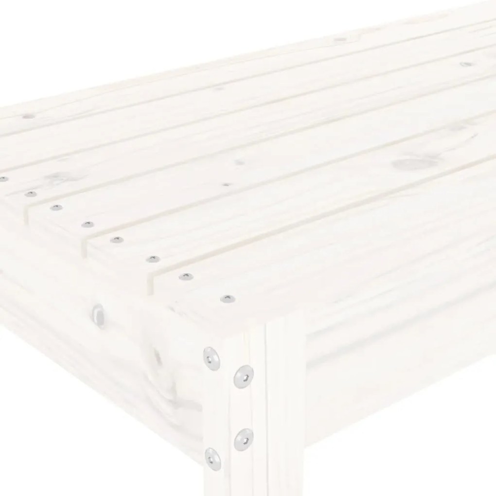 vidaXL Παγκάκι Κήπου Λευκό 110x38x45 εκ. από Μασίφ Ξύλο Πεύκου