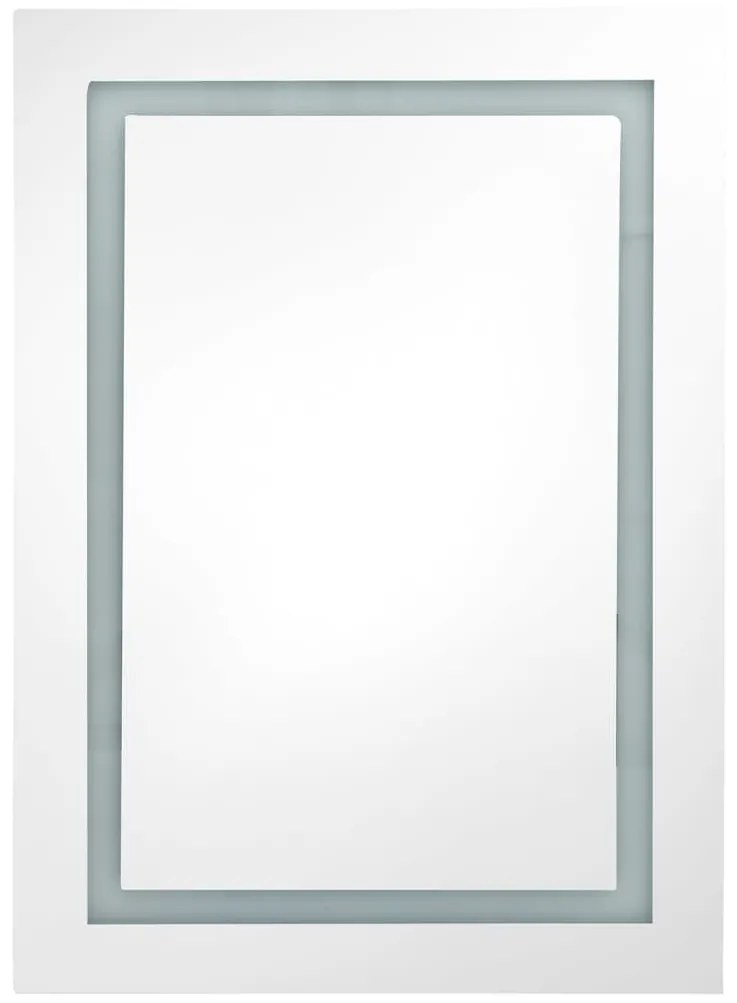 vidaXL Καθρέφτης Μπάνιου με Ντουλάπι &amp; LED Λευκό/Δρύς 50x13x70 εκ.