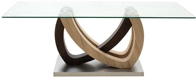 Τραπέζι σαλονιού Masai sonoma μελαμίνης - γυαλί 120x60x43εκ 120x60x43 εκ.