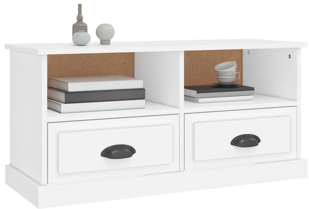 vidaXL Έπιπλο Τηλεόρασης Λευκό 93 x 35,5 x 45 εκ. Επεξεργασμένο Ξύλο