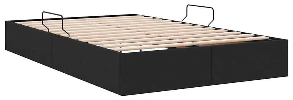 vidaXL Κρεβάτι Αποθήκης με στρώμα Μαύρο 120 x 200 cm ύφασμα