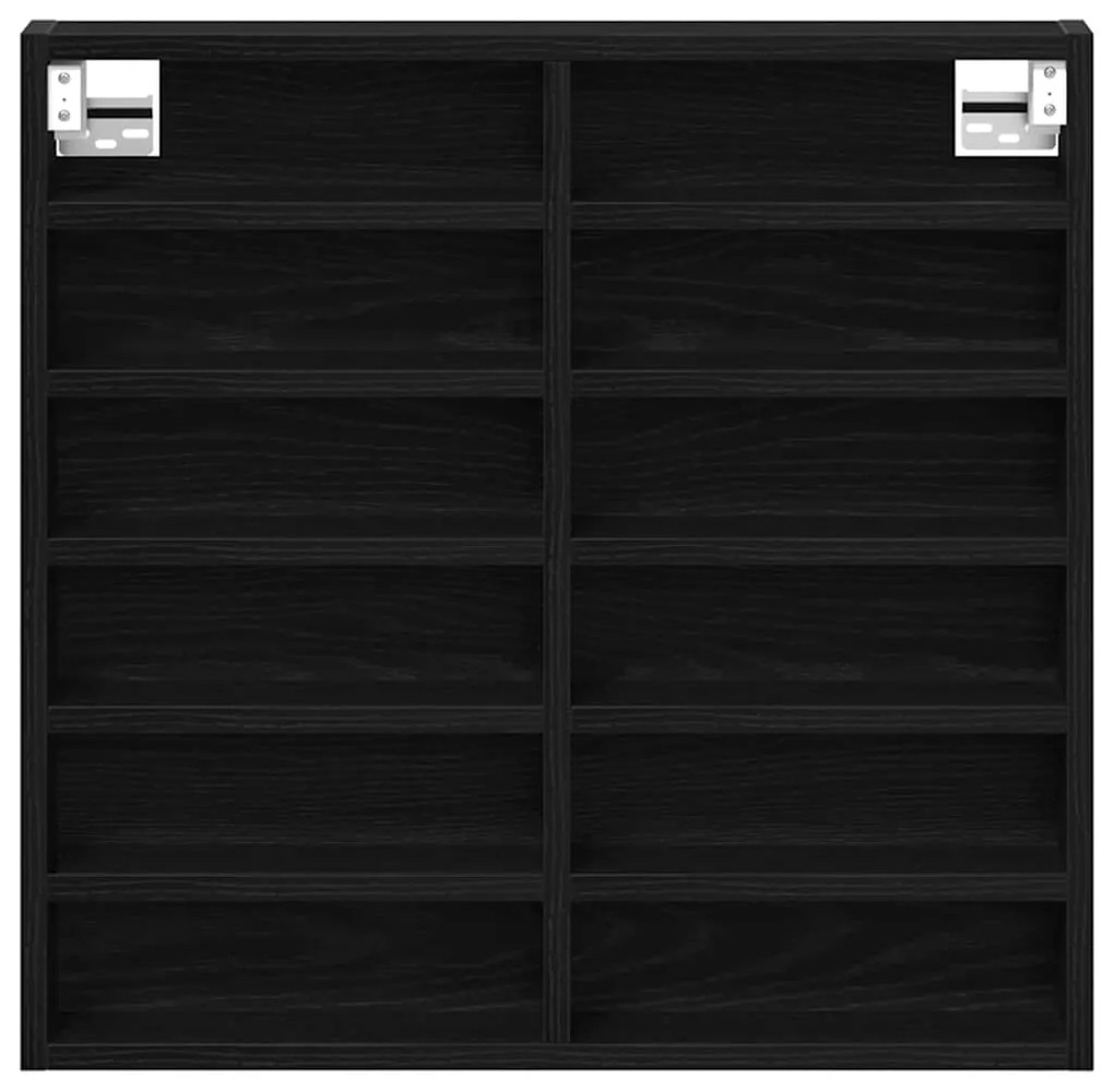 vidaXL Βιτρίνα με ράφι Μαύρη δρυς 60 x 8.5 x 58 εκ Επεξεργασμένο ξύλο