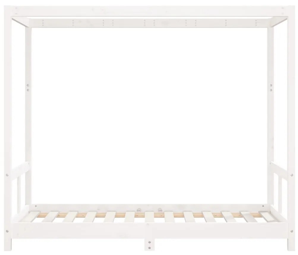 Πλαίσιο Παιδικού Κρεβατιού Λευκό 80 x 160 εκ. Μασίφ Ξύλο Πεύκου - Λευκό