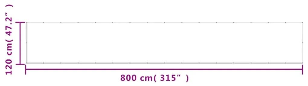 vidaXL Διαχωριστικό Βεράντας Αν.Γκρι 120x800εκ 100% Πολ. Ύφασμα Oxford