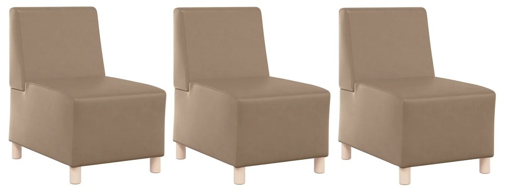 vidaXL Καναπέδες 3 pcs Καπουτσίνο 55 x 74 x 82 εκ. Τεχνητό δέρμα