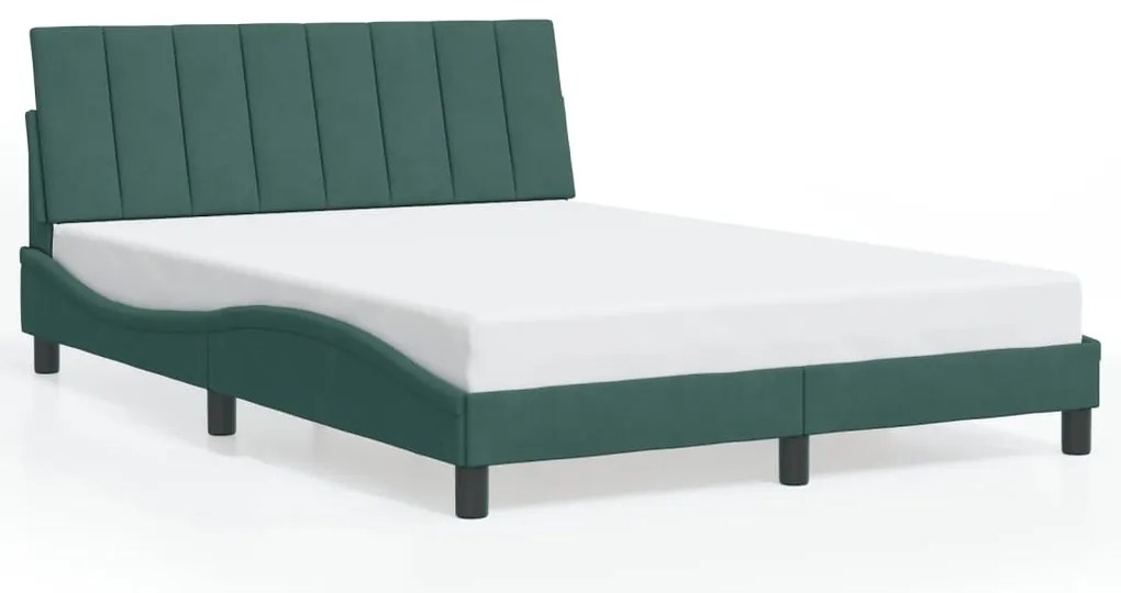 vidaXL Σκελετός Κρεβατιού Χωρίς Στρώμα Hanko Πράσινο 140x190εκ. Βελούδινο