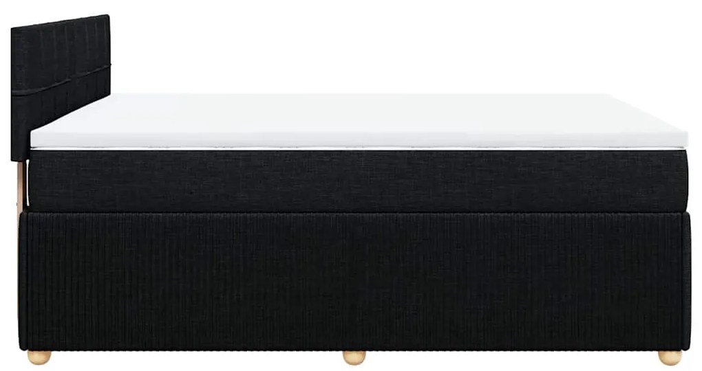 vidaXL Κρεβάτι Boxspring με Στρώμα Μαύρο 160x200 εκ. Υφασμάτινο