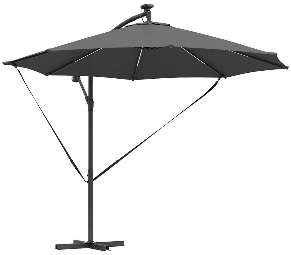 vidaXL Ομπρέλα Cantilever Banana Ανθρακί 294 x 294 x 248 cm