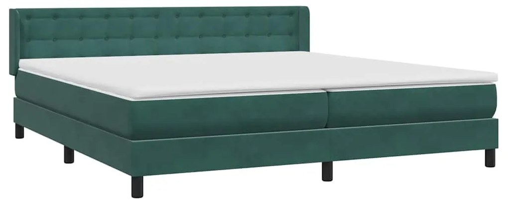 ΚΡΕΒΑΤΙ BOXSPRING ΜΕ ΣΤΡΩΜΑ ΣΚΟΥΡΟ ΠΡΑΣΙΝΟ 180X210ΕΚ. ΒΕΛΟΥΔΙΝΟ 3318462