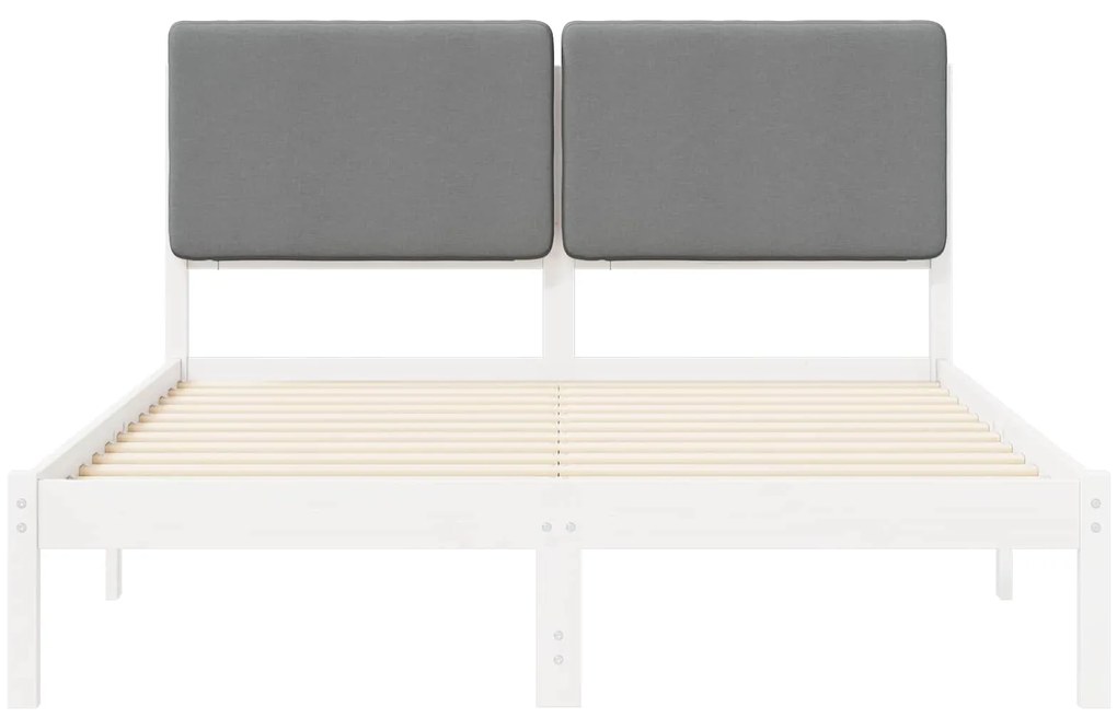 vidaXL Σκελετός Κρεβατιού με Επενδεδυμένο Κεφαλάρι Ανοιχτό γκρι