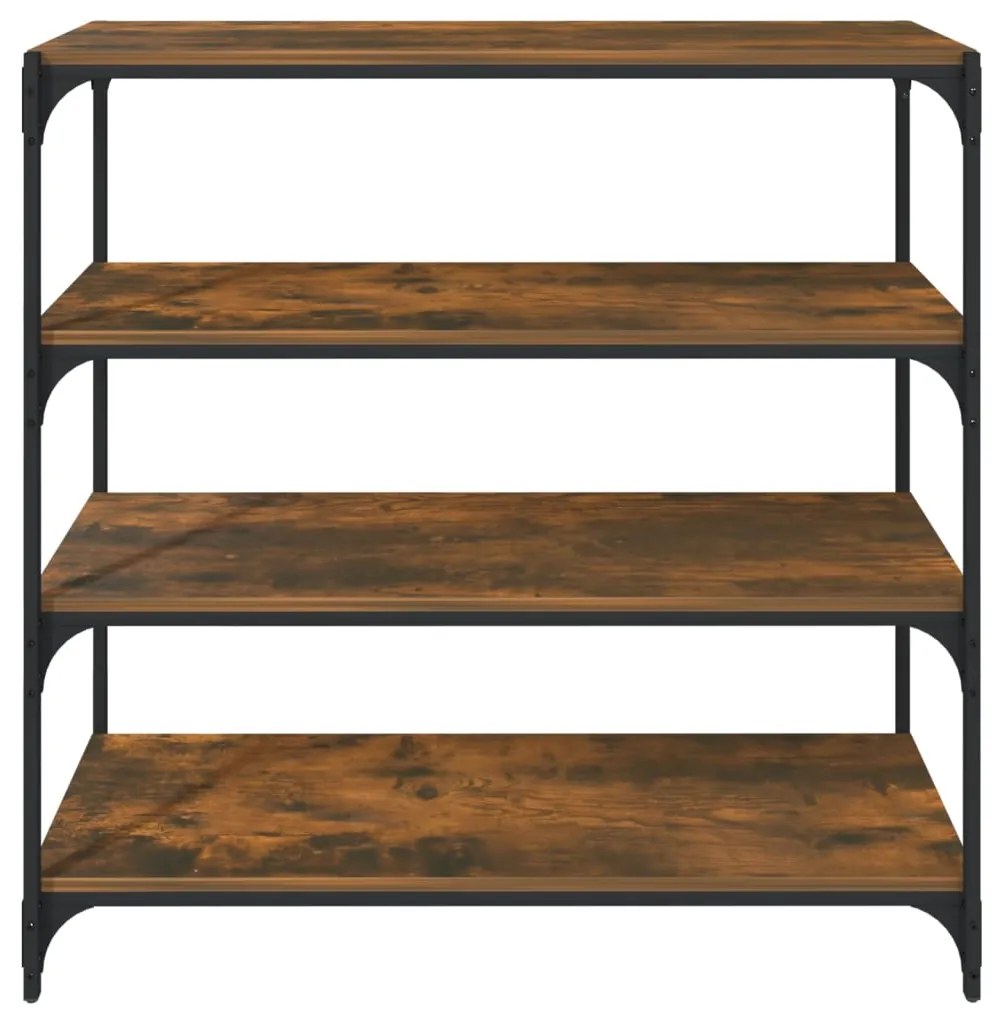 vidaXL Βιβλιοθήκη Καπνιστή Δρυς 100 x 33 x 100 εκ. Επεξ. Ξύλο &amp; Ατσάλι