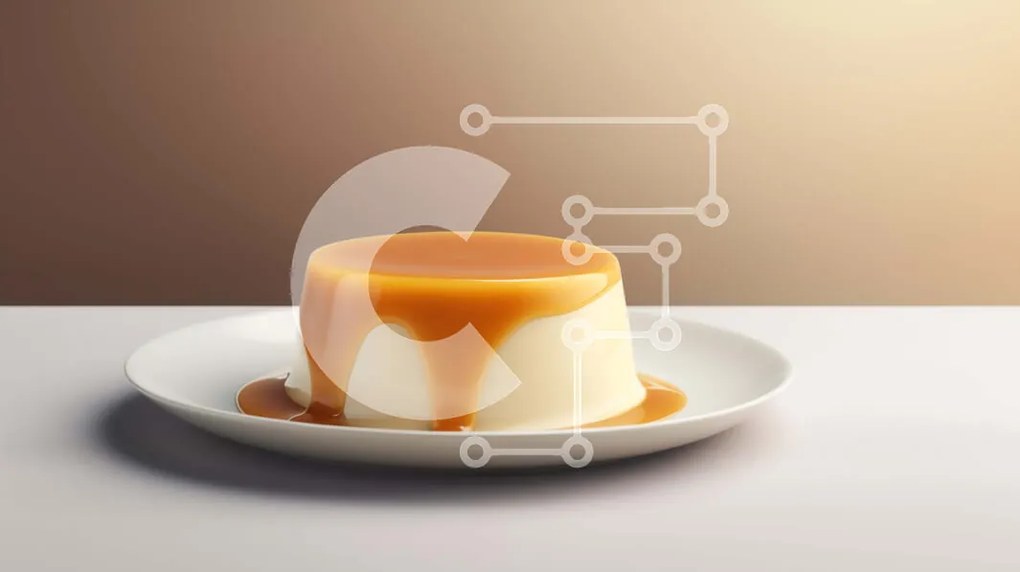 Σετ των 2 Intra Συλλεκτικό Ξύλινο Παζλ Plywood 4mm - Νόστιμο λευκό επιδόρπιο με σάλτσα καραμέλας Σε Ξύλινο Κουτί - Διαστάσεις: 10x10 cm – 25 κομμάτια