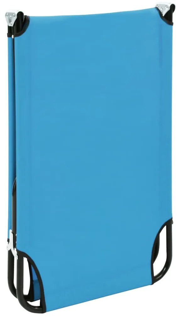 vidaXL Ξαπλώστρα Πτυσσόμενη Τιρκουάζ Μπλε Ατσάλινη