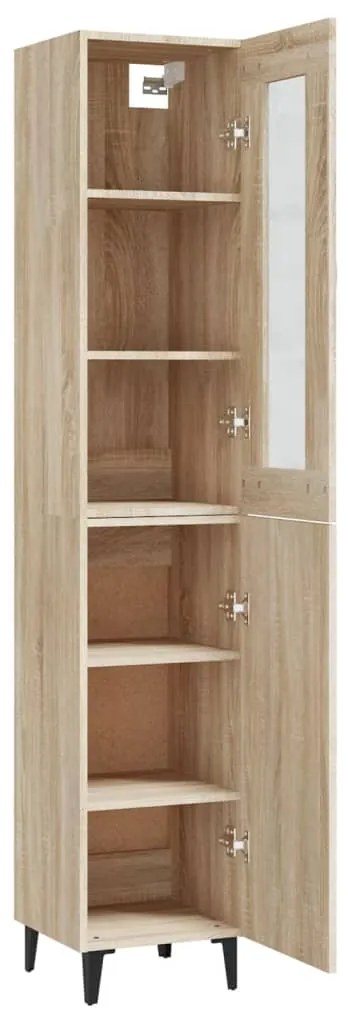 vidaXL Μπουφές Sonoma δρυς 34,5 x 34 x 180 εκ. από Επεξεργασμένο Ξύλο