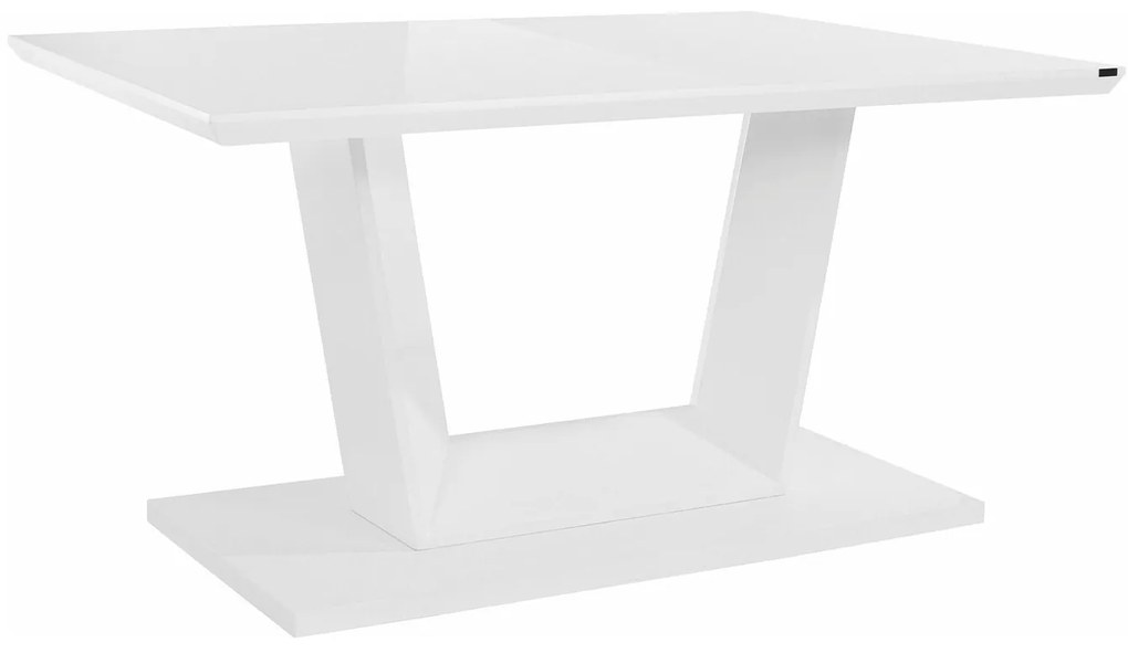 Τραπέζι Denton 743, Γυαλιστερό λευκό, 78x90x160cm, Ινοσανίδες μέσης πυκνότητας