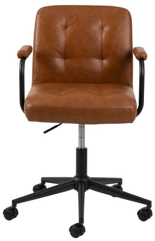 Καρέκλα γραφείου Oakland 772, Καφέ, Μαύρο, 89x56x59cm, 12 kg, Με μπράτσα, Με ρόδες, Μηχανισμός καρέκλας: Economic | Epipla1.gr