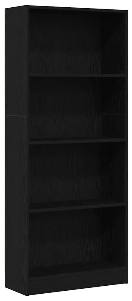 vidaXL Βιβλιοθήκη Μαύρη δρυς 60 x 24 x 143 εκ Επεξεργασμένο ξύλο