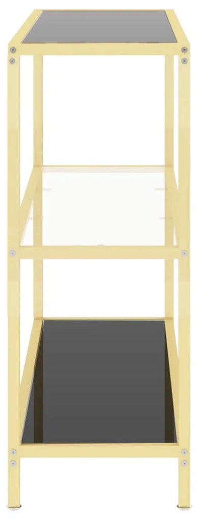 vidaXL Ράφι Μαύρο και Διαφανές 100 x 36 x 90 εκ. από Ψημένο Γυαλί