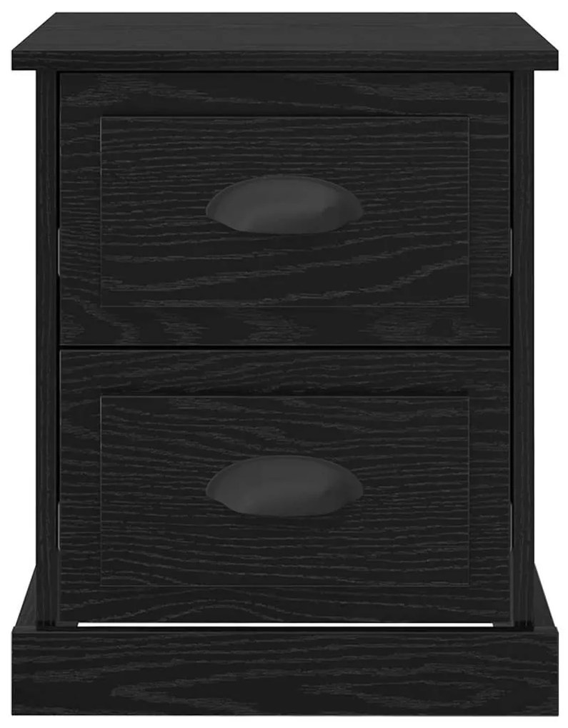 vidaXL Κομοδίνο Μαύρη δρυς 39 x 39 x 47.5 εκ Επεξεργασμένο ξύλο