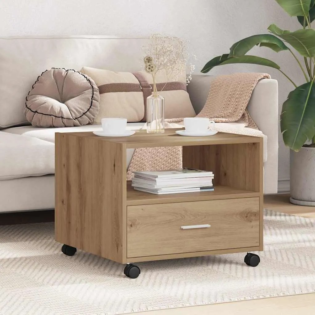 vidaXL Τραπεζάκι σαλονιού with Drawer artisan δρυς 55 x 55 x 45 cm