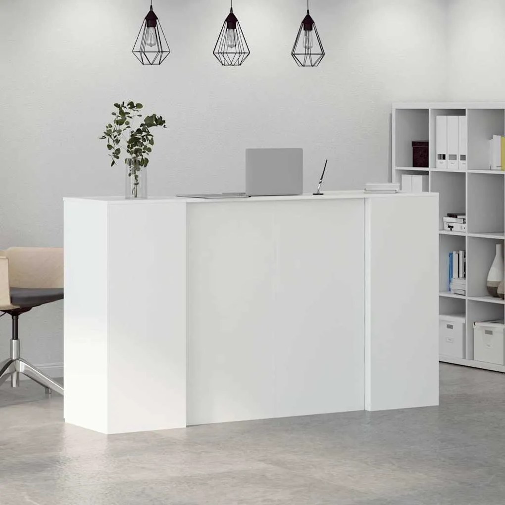 vidaXL Γραφείο υποδοχής Λευκό 180x50x103,5 cm Κατασκευασμένο ξύλο