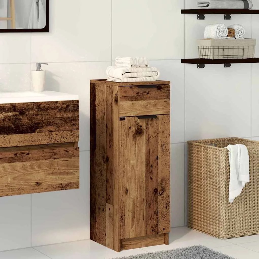 vidaXL Ντουλάπι Μπάνιου Παλαιό ξύλο 32 x 34 x 90 εκ Επεξεργασμένο ξύλο