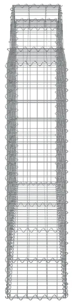 vidaXL Συρματοκιβώτια Τοξωτά 2 τεμ. 200x30x120/140 εκ. Γαλβαν. Ατσάλι