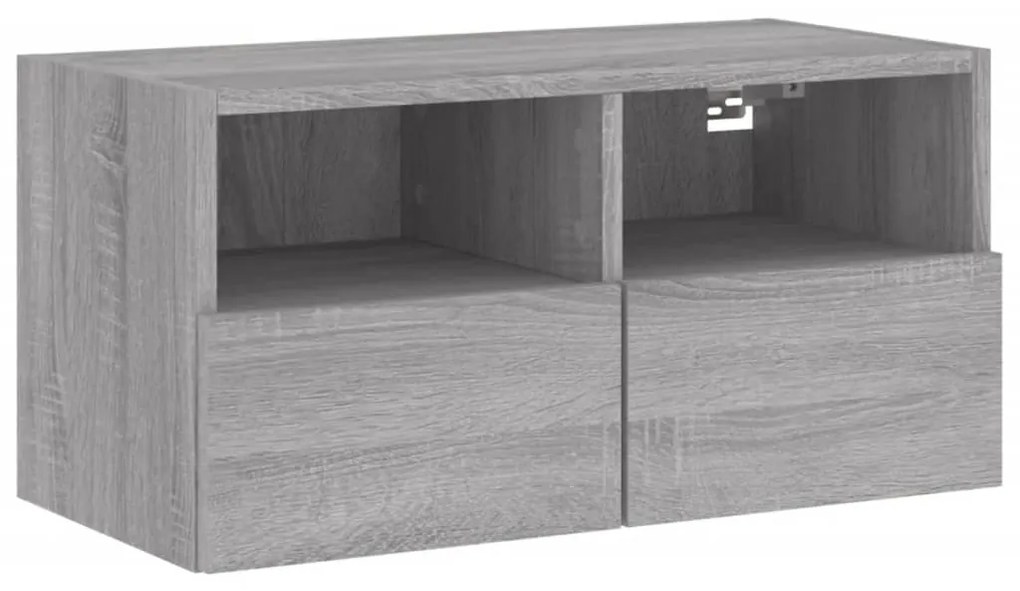 Ντουλάπι Τοίχου Τηλεόρασης Γκρι Sonoma 60x30x30εκ Επεξ Ξύλο - Γκρι