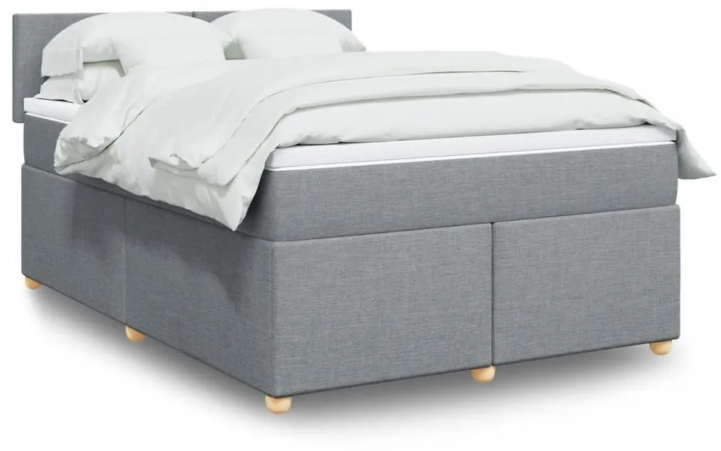 ΚΡΕΒΑΤΙ BOXSPRING ΜΕ ΣΤΡΩΜΑ ΑΝΟΙΧΤΟ ΓΚΡΙ 140X200 ΕΚ. ΥΦΑΣΜΑΤΙΝΟ 3288996