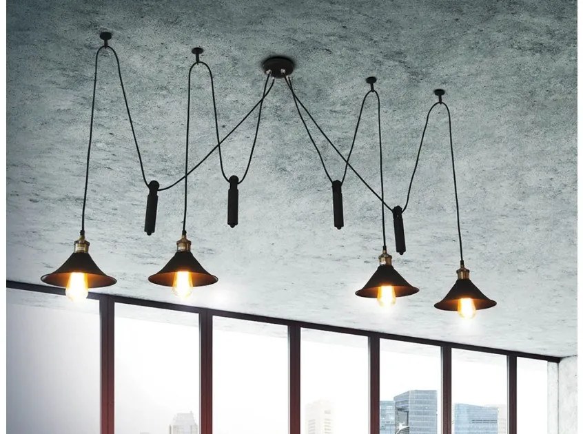 Φωτιστικό κρεμαστό MOVE BALANCE μεταλλικό μαύρο HL-3310-4P Homelighting-77-3233-Μαύρο 77-3233