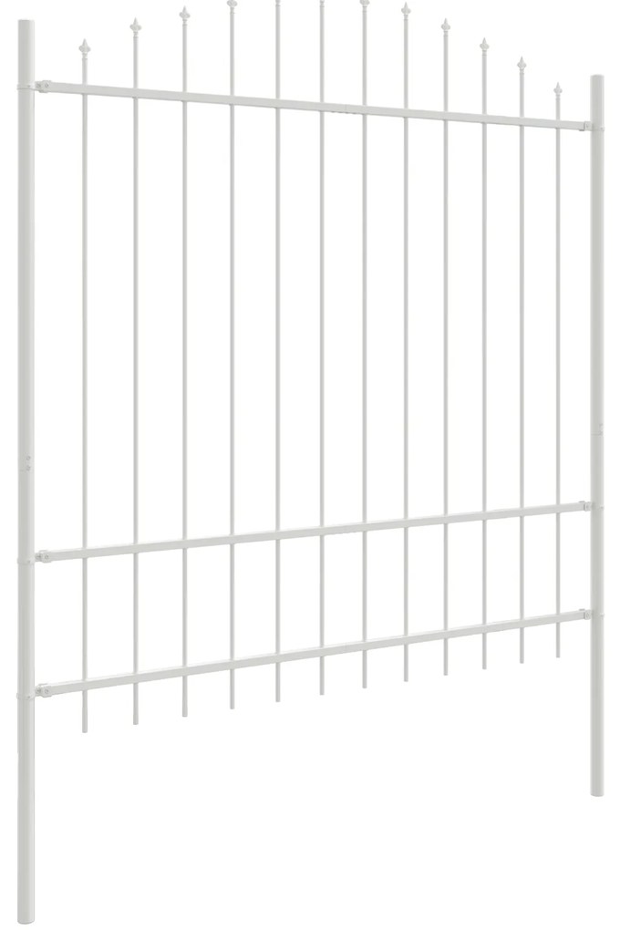 vidaXL Φράκτης Κήπου  με γατσάκι, λευκό, 8.5x1.75 μ, χάλυβας.