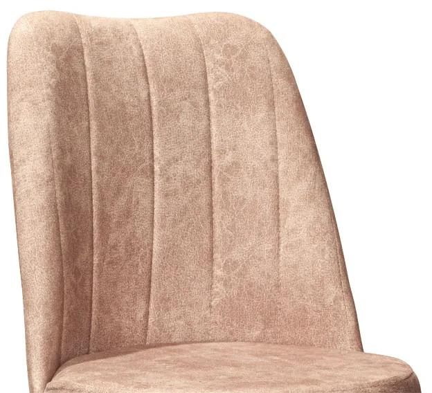 Καρέκλα Nevis I pakoworld μπεζ antique ύφασμα-καρυδί πόδι - Ύφασμα - 266-000005