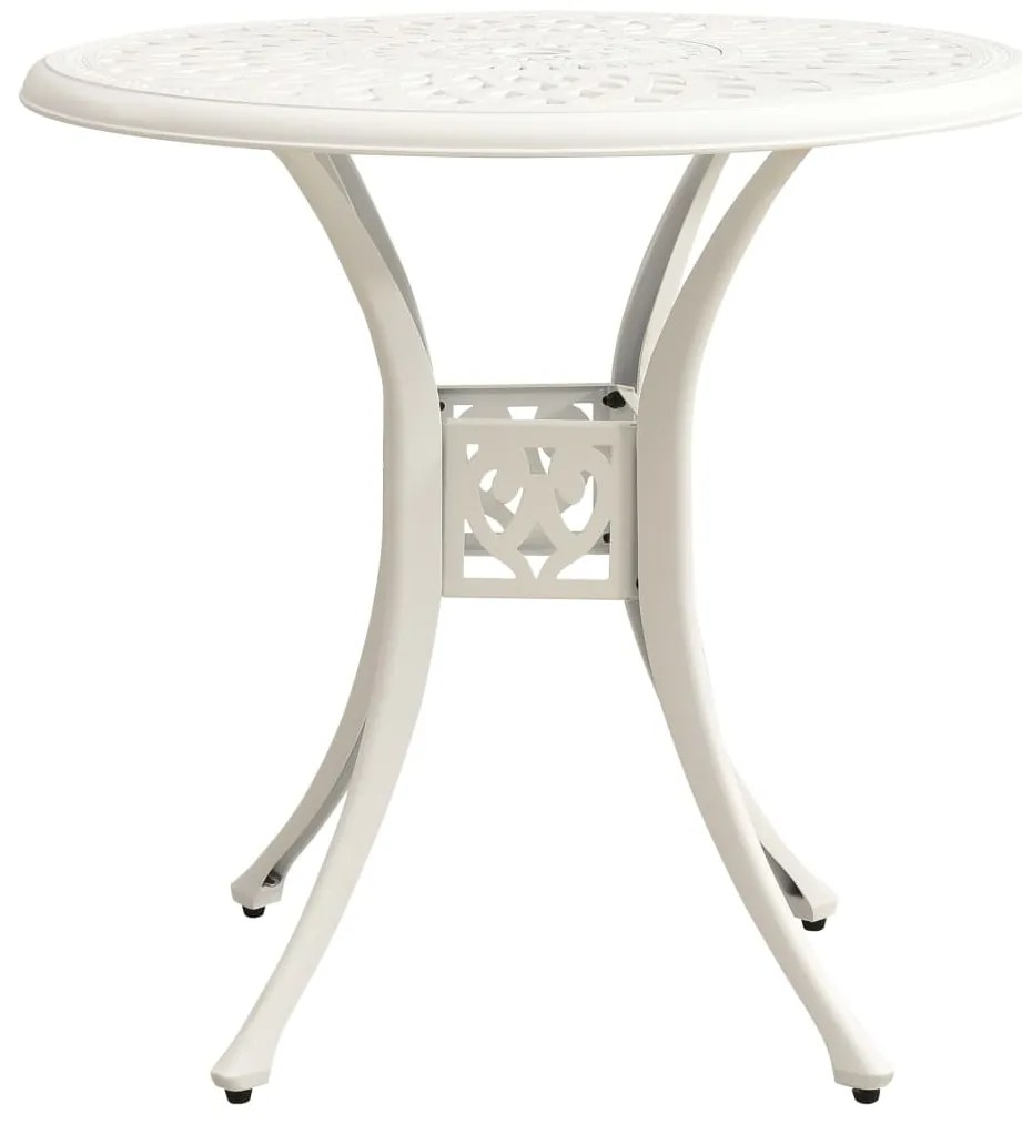 vidaXL Τραπέζι Κήπου Λευκό 78 x 78 x 72 εκ. από Χυτό Αλουμίνιο