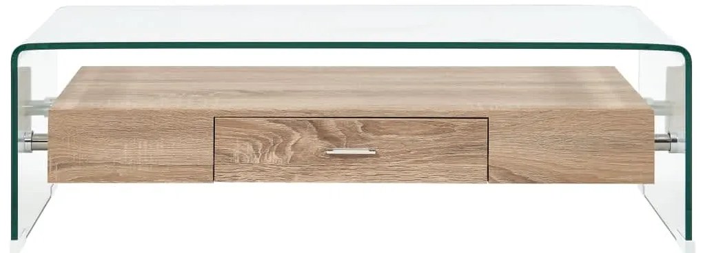 vidaXL Τραπεζάκι Σαλονιού Διάφανο 98 x 45 x 31 εκ. από Ψημένο Γυαλί