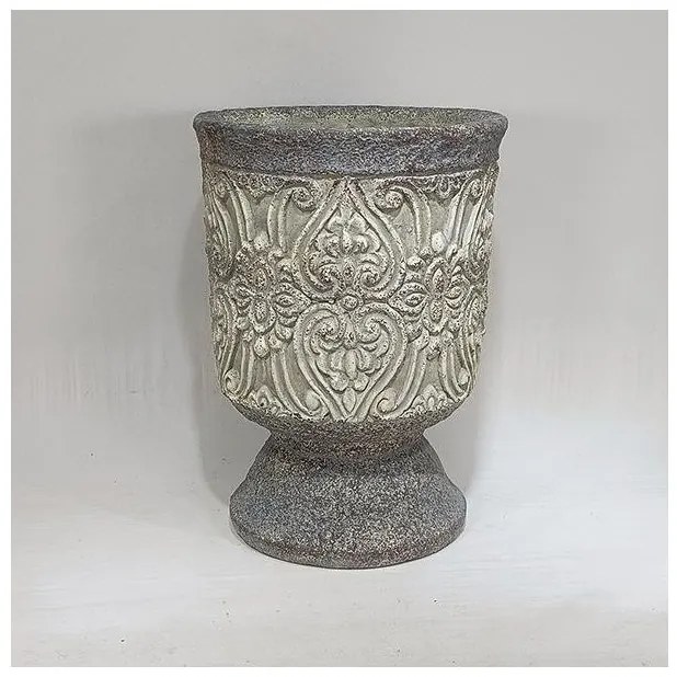 Βάζο Τσιμεντένιο Γκρι-Μπεζ 19x19x26cm 752-20319 Estheti-752-20319-Γκρι 752-20319