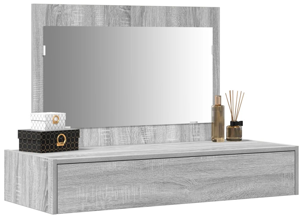 vidaXL Ορθογώνιο Dressing Table Γκρι Sonoma 100x40x70 εκ