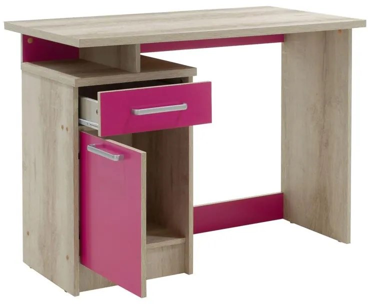 Γραφείο εργασίας Looney χρώμα castillo-ροζ 100x55x75εκ 100x55x75 εκ.