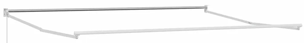 vidaXL Χειροκίνητο Retractable Σκίαστρο Κόκκινο και Λευκό Ριγέ 400x300 cm
