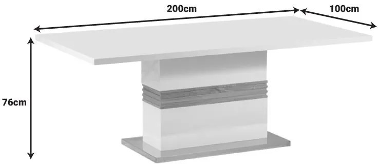 Τραπέζι Zoekrin Inart λευκό mdf 200x100x76εκ 200x100x76 εκ.
