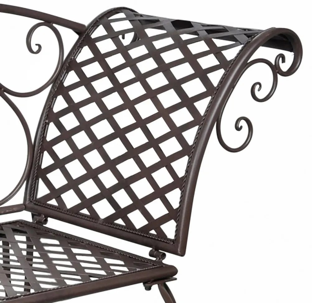 vidaXL Ανάκλιντρο Κήπου Αντικέ Καφέ 128 εκ. Ατσάλινο