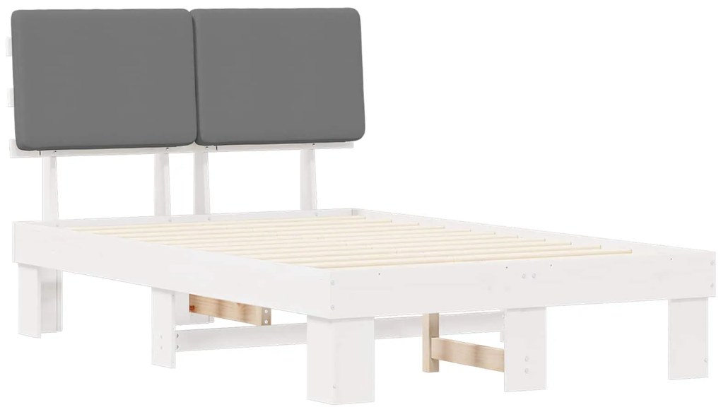 vidaXL Σκελετός Κρεβατιού με Επενδεδυμένο Κεφαλάρι Ανοιχτό γκρι