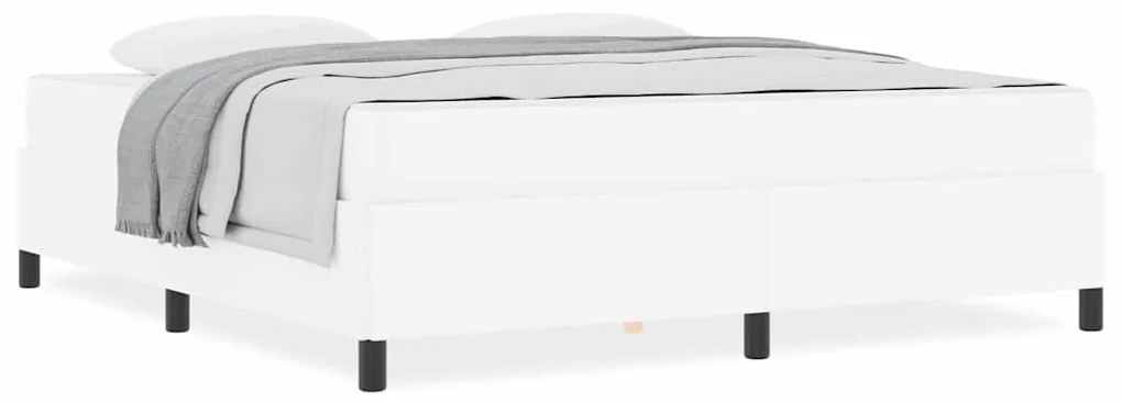 vidaXL Σκελετός κρεβατιού με στρώμα Λευκό 180 x 200 cm Τεχνητό δέρμα
