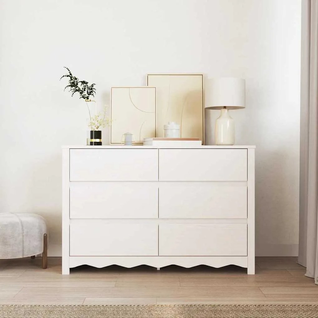 vidaXL Συρταριοθήκη με συρτάρι Drammen Λευκό 111 x 43 x 73.5 εκ.
