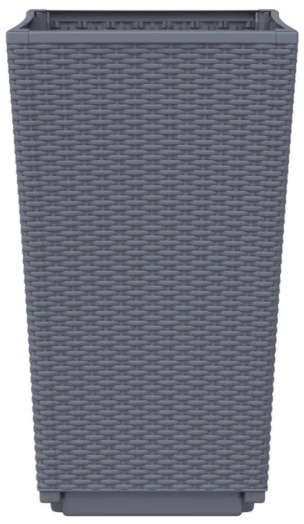 vidaXL Ζαρντινιέρες Κήπου 2 τεμ. Μπλε Γκρι 32,5x32,5x57 εκ. Πολυπροπυλένιο