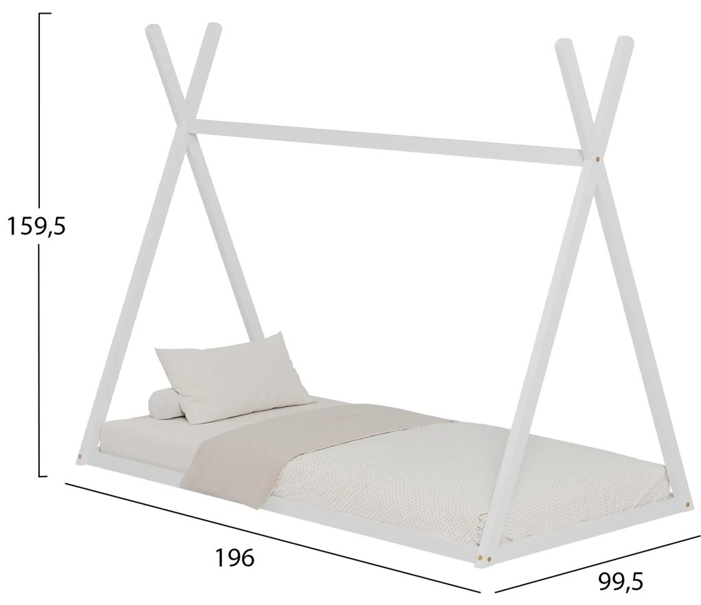 ΚΡΕΒΑΤΙ ΠΑΙΔΙΚΟ MUNK HM681.03 τ.MONTESSORI ΜΑΣΙΦ ΞΥΛΟ ΠΕΥΚΟΥ ΛΕΥΚΟ- 190x90εκ