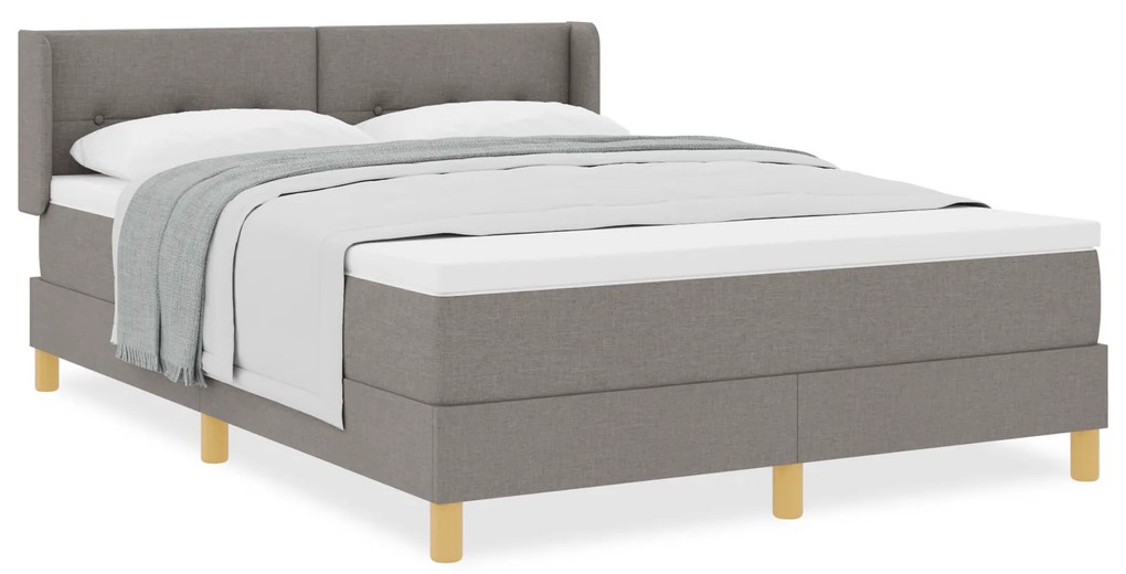 vidaXL Κρεβάτι Box Spring με Στρώμα σε Ταπέ, 140 x 190 εκ., Ύφασμα