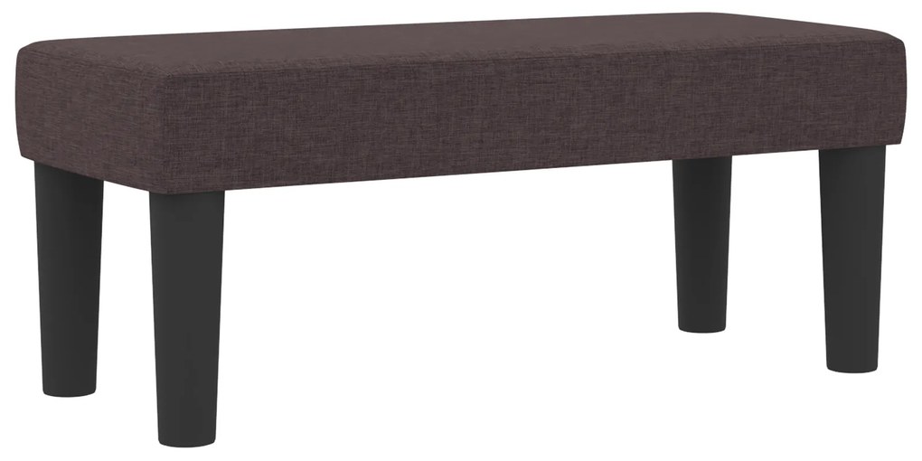 vidaXL Κρεβάτι Box Spring με Στρώμα & Πάγκο Σκούρο Καφέ 90x190 εκ Ύφασμα